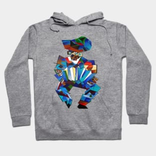 Accordion Player Isolated Geometric Abstract Style Art Hoodie